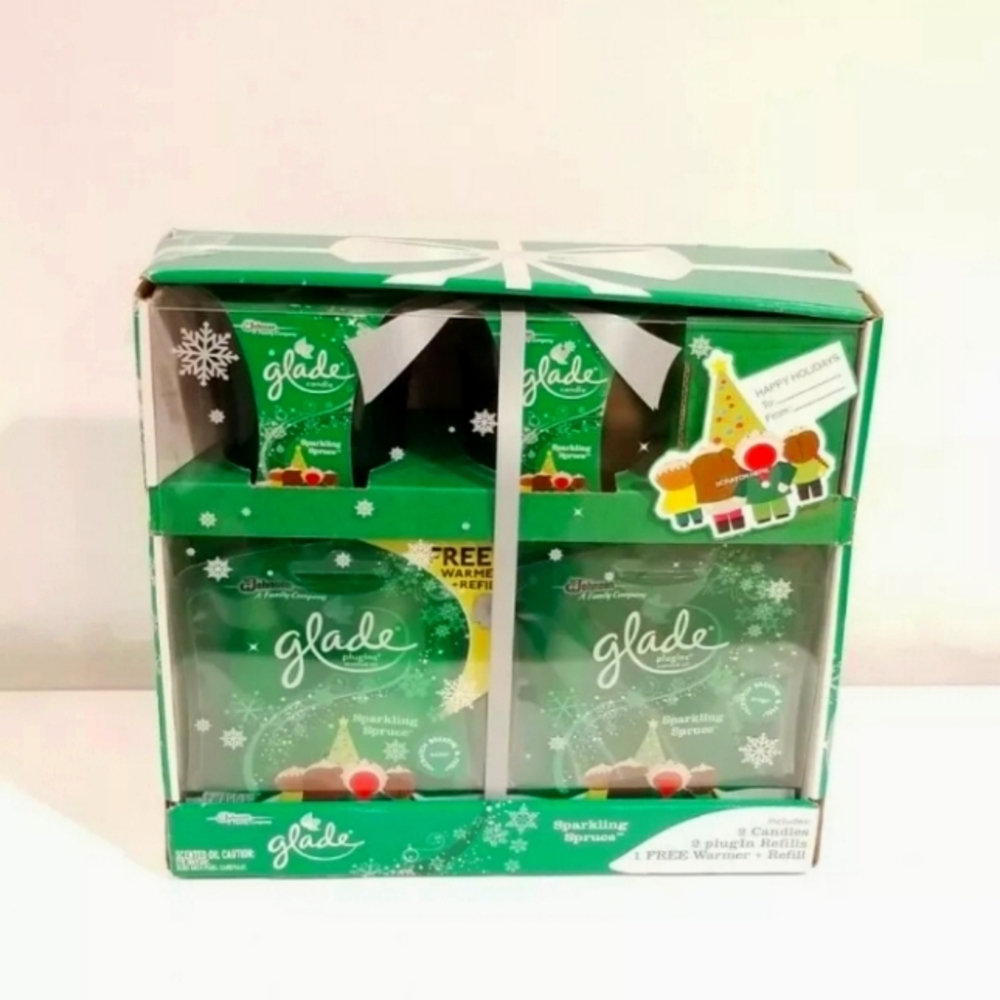 Glade Holiday Candles, Warmer and Plug-in Refils Sparkling Spruce Gift Box